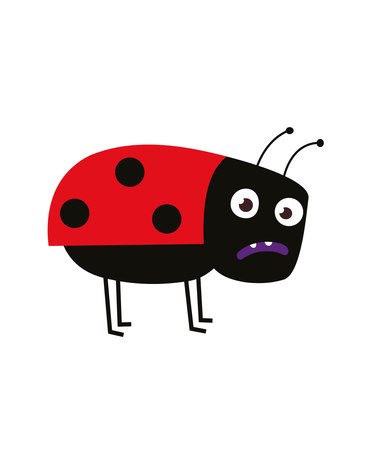 Marienkäfer - Rot und schwarze Flecken illustriert