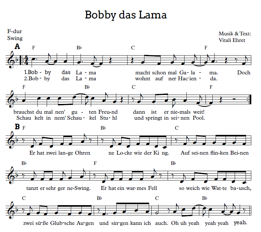 noten - bobby das Lama