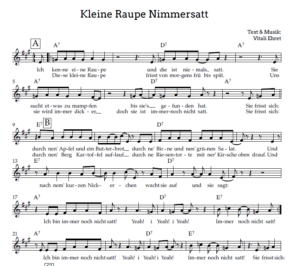 Stilvolle Raupe Nimmersatt Lieder Bild